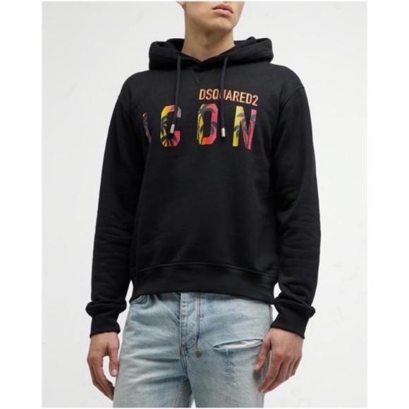 DSQUARED2 Hawaiian-Print Icon Hoodie - Picture 1 of 15